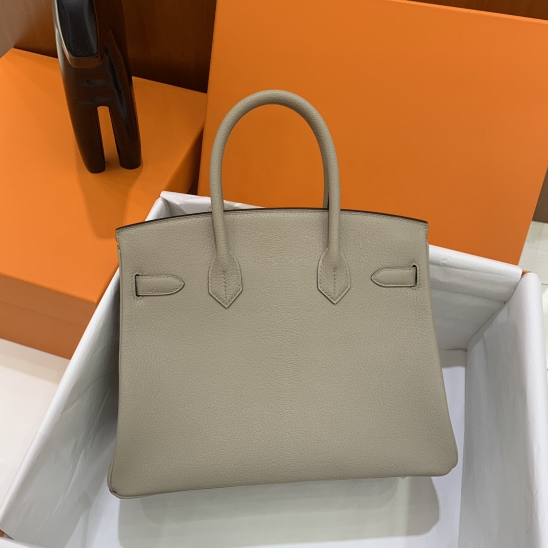 Hermès（爱马仕）Birkin 铂金包 山羊皮 M8 沥青灰 金扣 30cm
