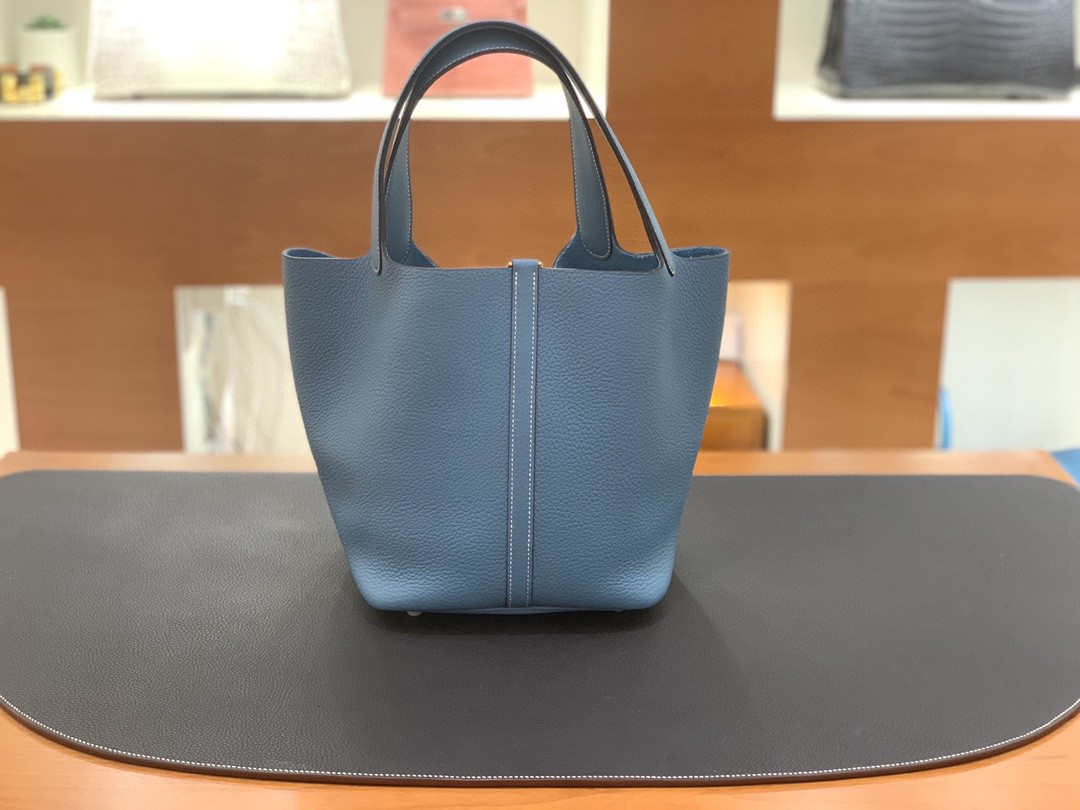 Hermès（爱马仕）Picotin 菜篮子 TC 牛仔蓝 金扣 22cm