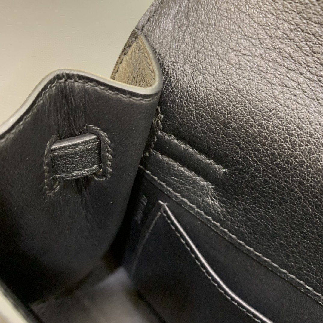 Hermès（爱马仕）Kelly Danse 跳舞包 Swift 黑色 银扣 22cm