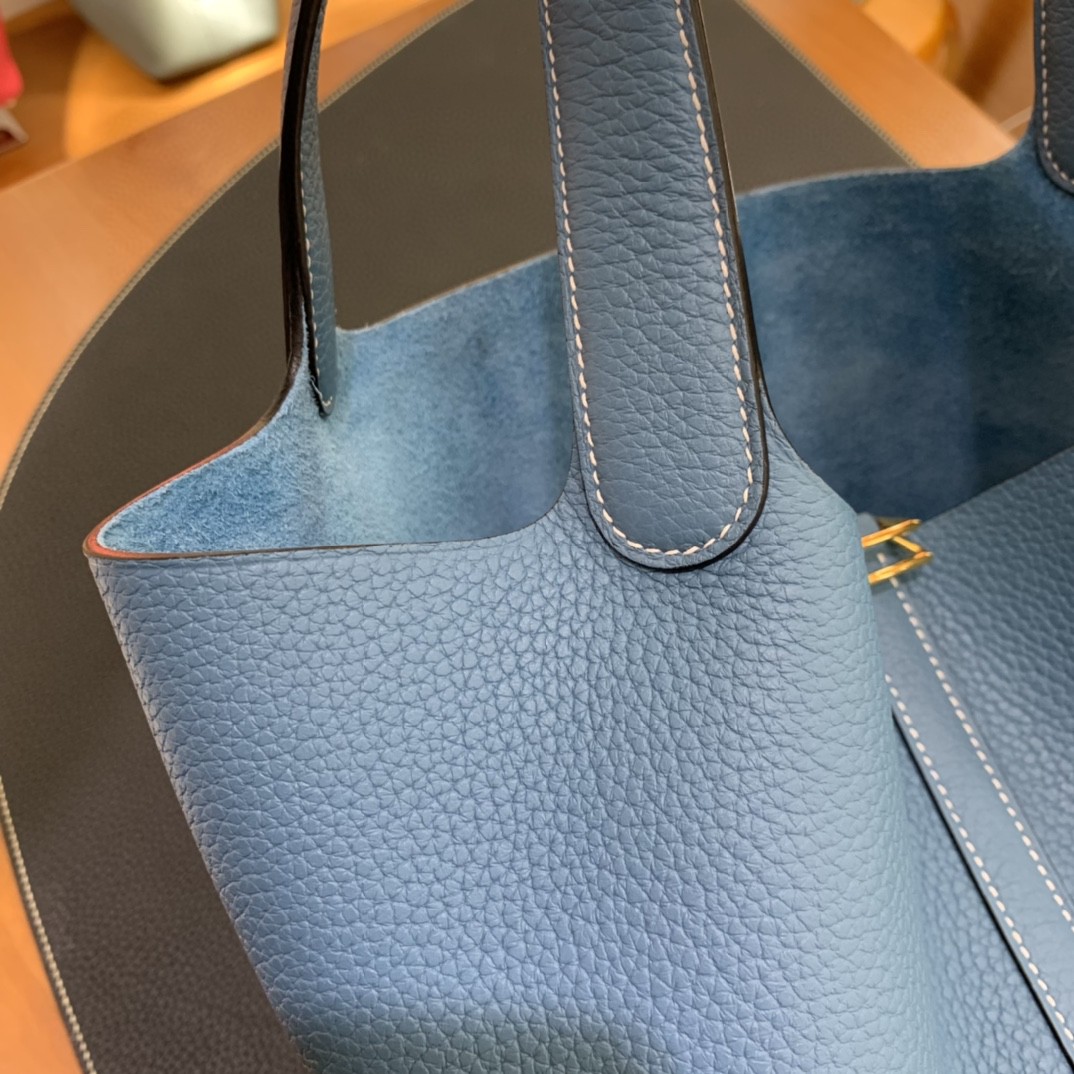 Hermès（爱马仕）Picotin 菜篮子 TC 牛仔蓝 金扣 22cm