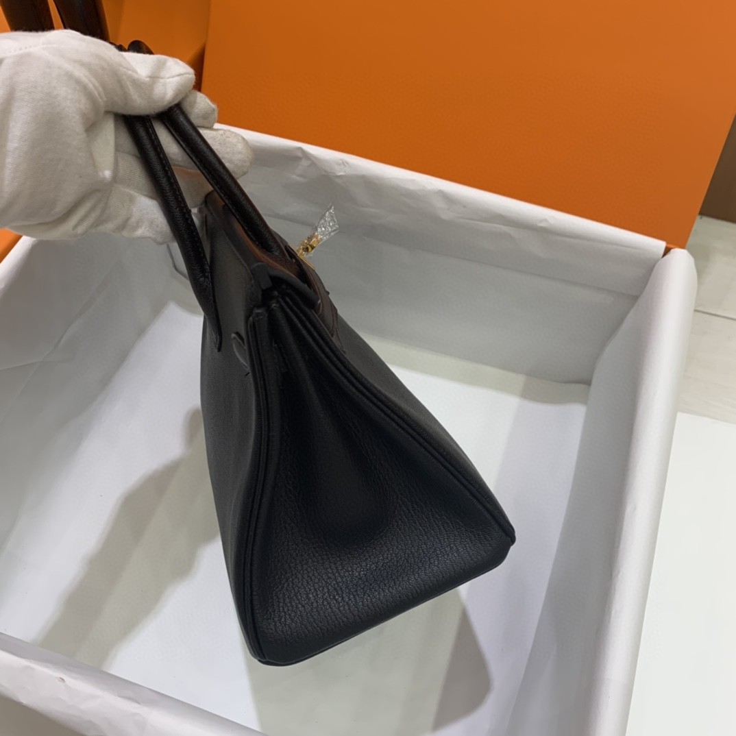 Hermès（爱马仕）Birkin 铂金包 山羊皮 黑色 金扣 25cm