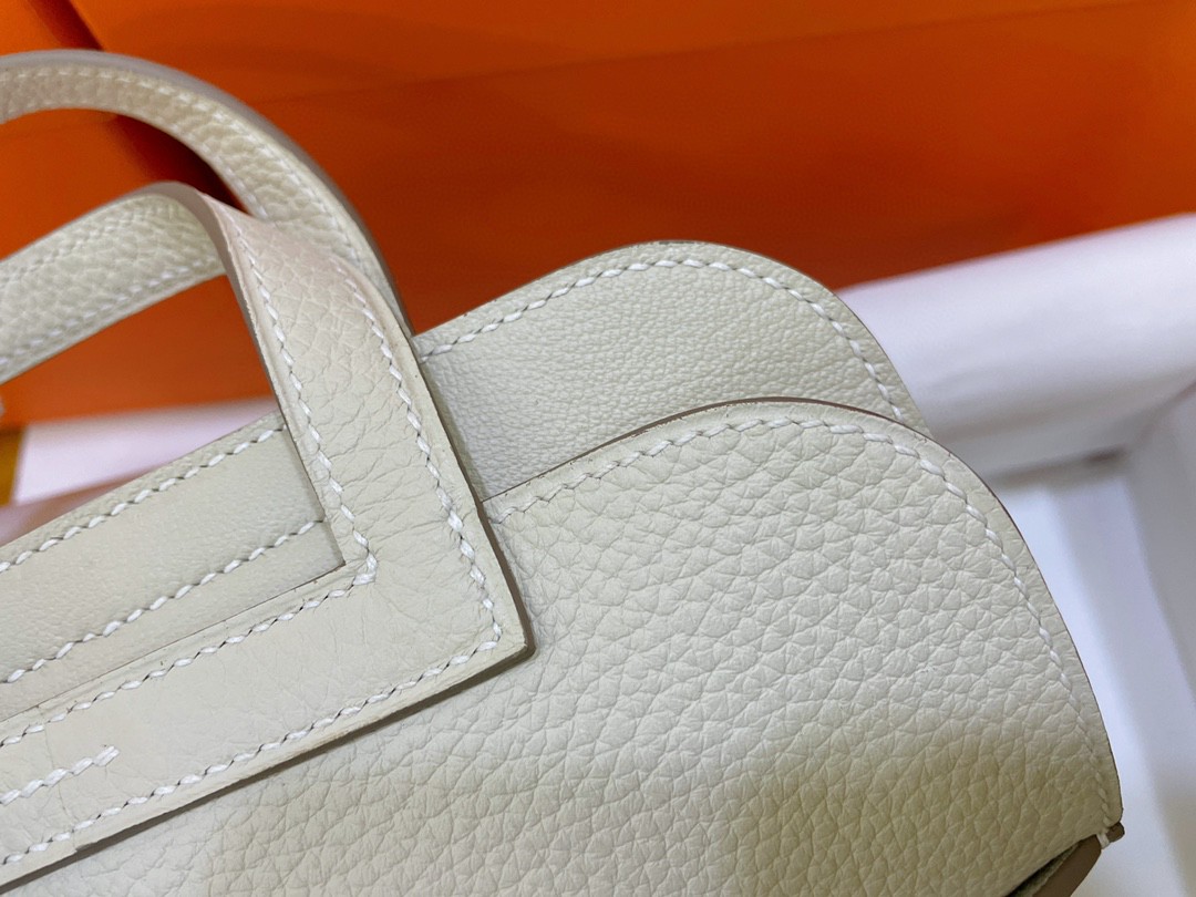 Hermès（爱马仕）mini halzan TC 奶昔白 银扣 22cm