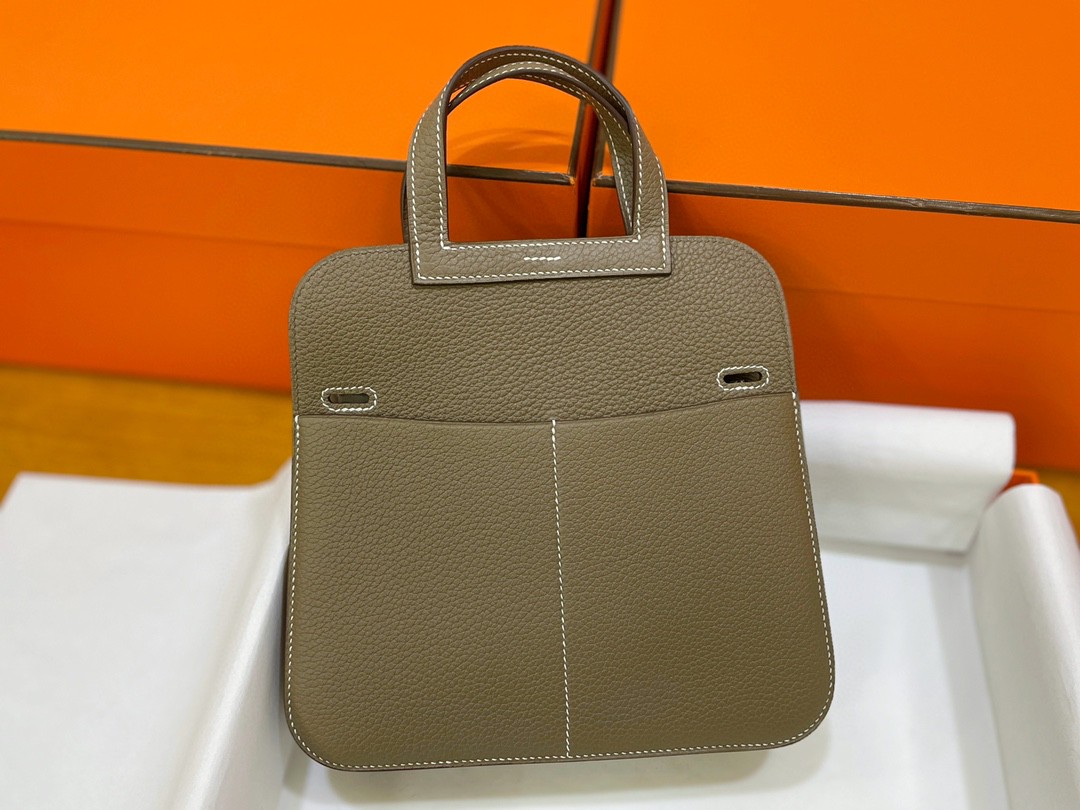 Hermès（爱马仕）mini halzan TC 大象灰 银扣 22cm