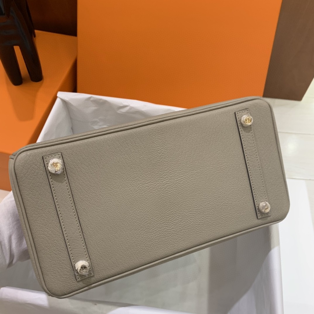 Hermès（爱马仕）Birkin 铂金包 山羊皮 M8 沥青灰 金扣 30cm