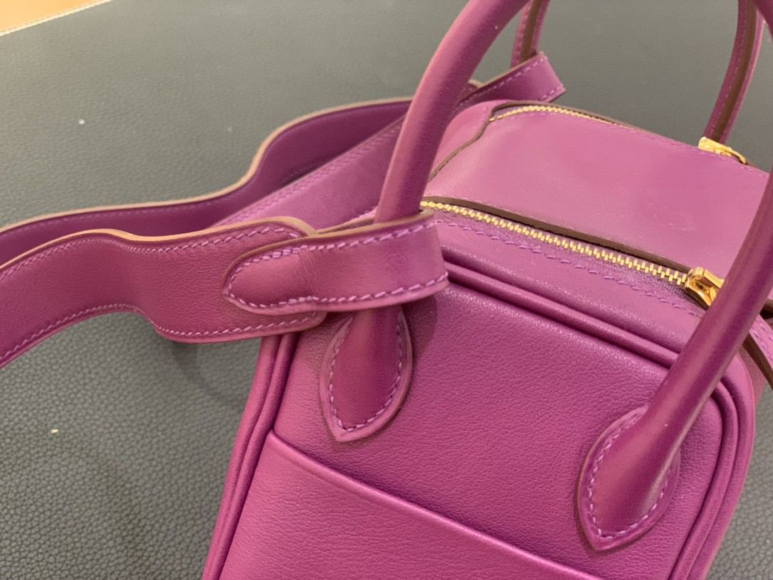 Hermès（爱马仕）mini lindy 迷你琳迪包 Swift P9 海葵紫 金扣