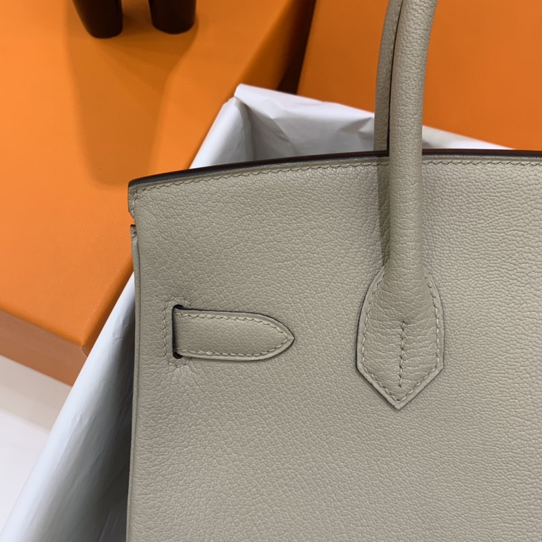 Hermès（爱马仕）Birkin 铂金包 山羊皮 M8 沥青灰 金扣 30cm