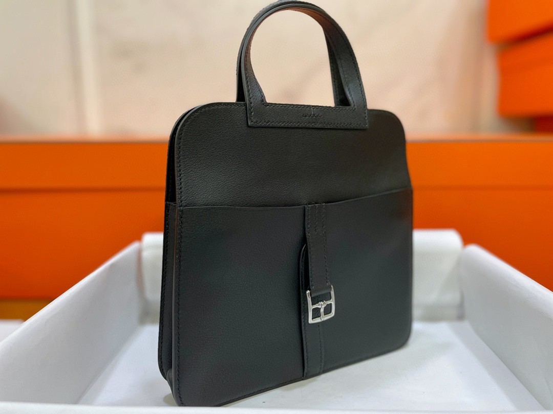 Hermès（爱马仕）mini halzan TC 黑色 银扣 22cm