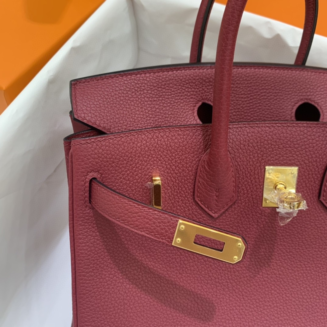 Hermès（爱马仕）Birkin 铂金包 Togo K1 石榴红 金扣 25cm