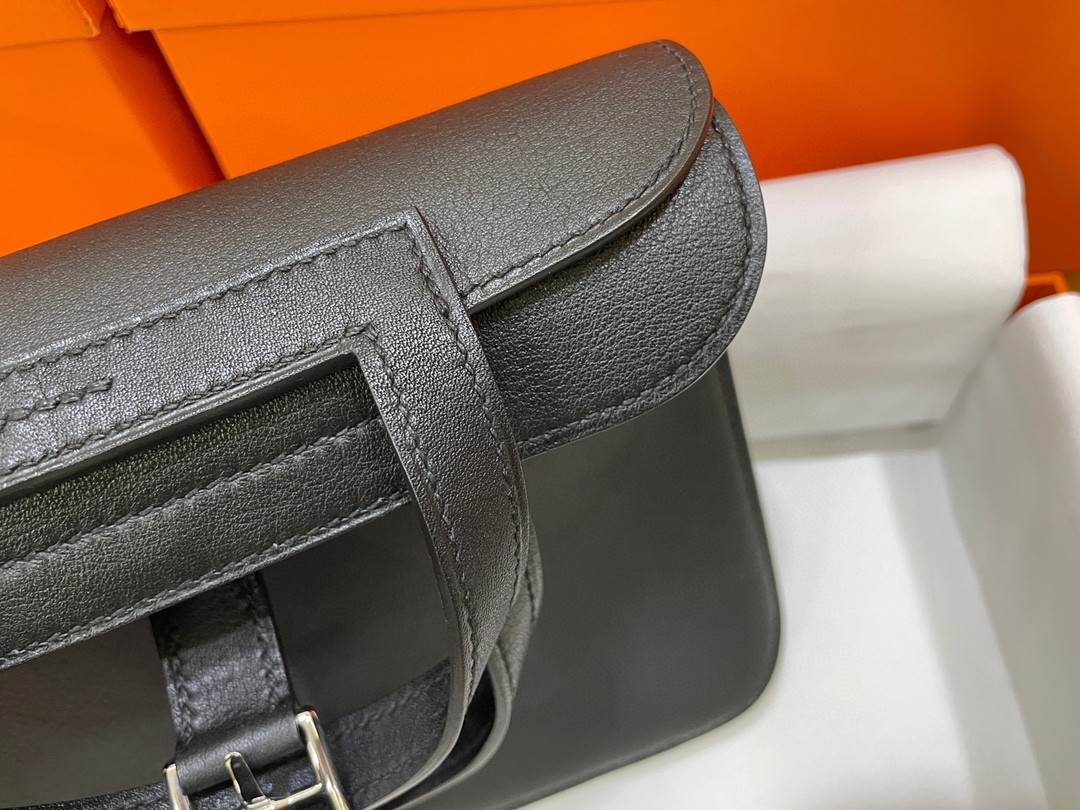 Hermès（爱马仕）mini halzan TC 黑色 银扣 22cm
