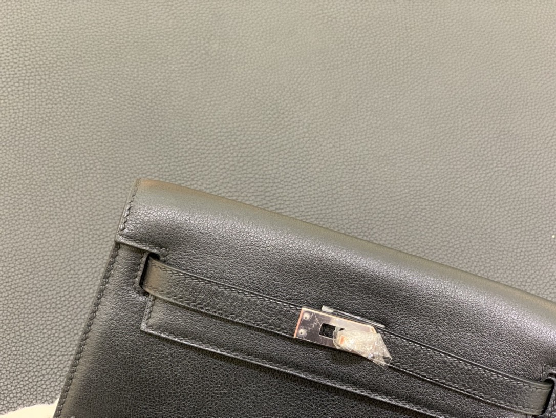 Hermès（爱马仕）Kelly Danse 跳舞包 Swift 黑色 银扣 22cm