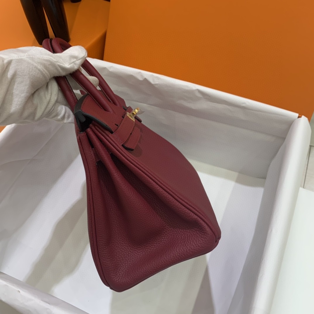 Hermès（爱马仕）Birkin 铂金包 Togo K1 石榴红 金扣 25cm