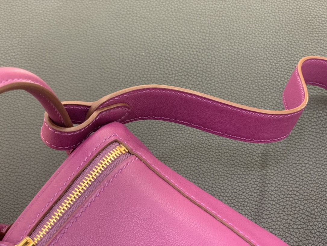 Hermès（爱马仕）mini lindy 迷你琳迪包 Swift P9 海葵紫 金扣