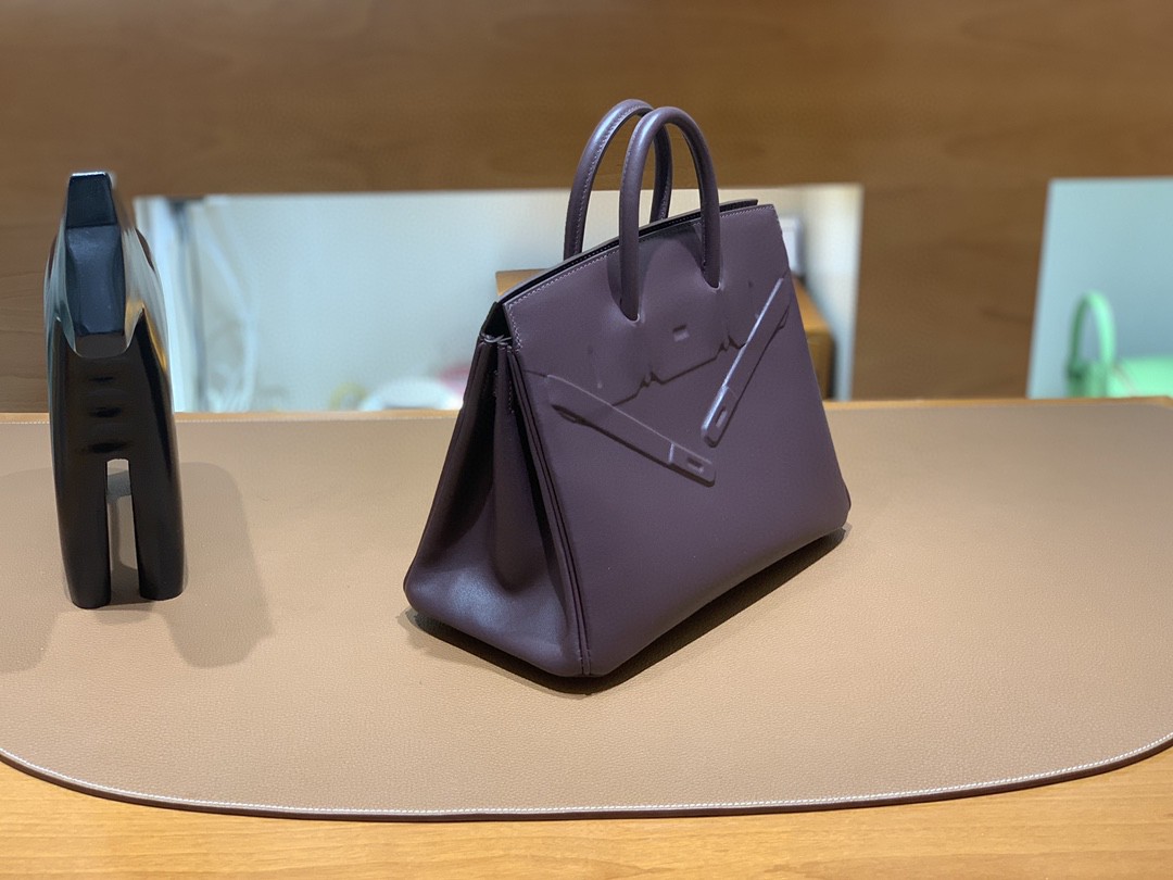 Hermès（爱马仕）Birkin Shadow 影子包 Swift 马鞍红 25cm