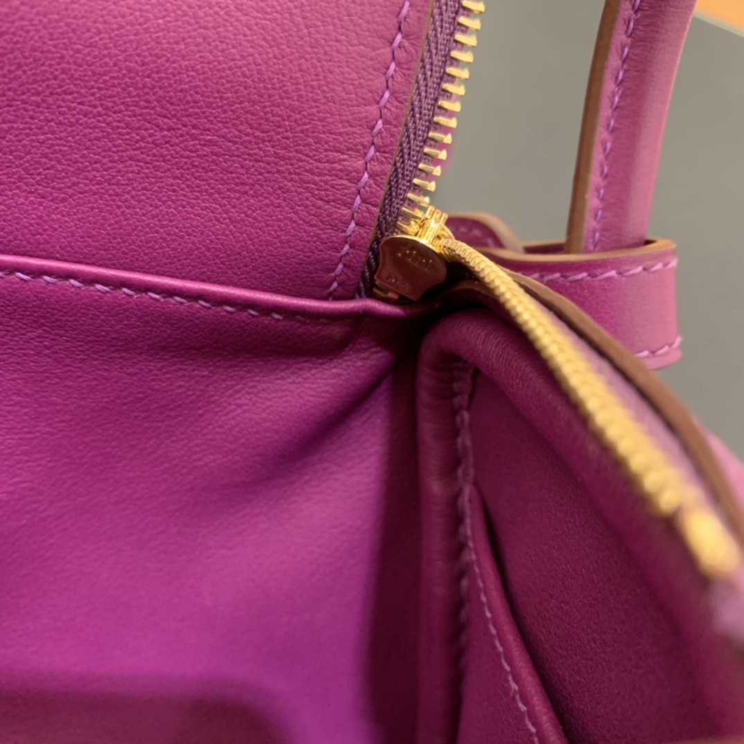 Hermès（爱马仕）mini lindy 迷你琳迪包 Swift P9 海葵紫 金扣