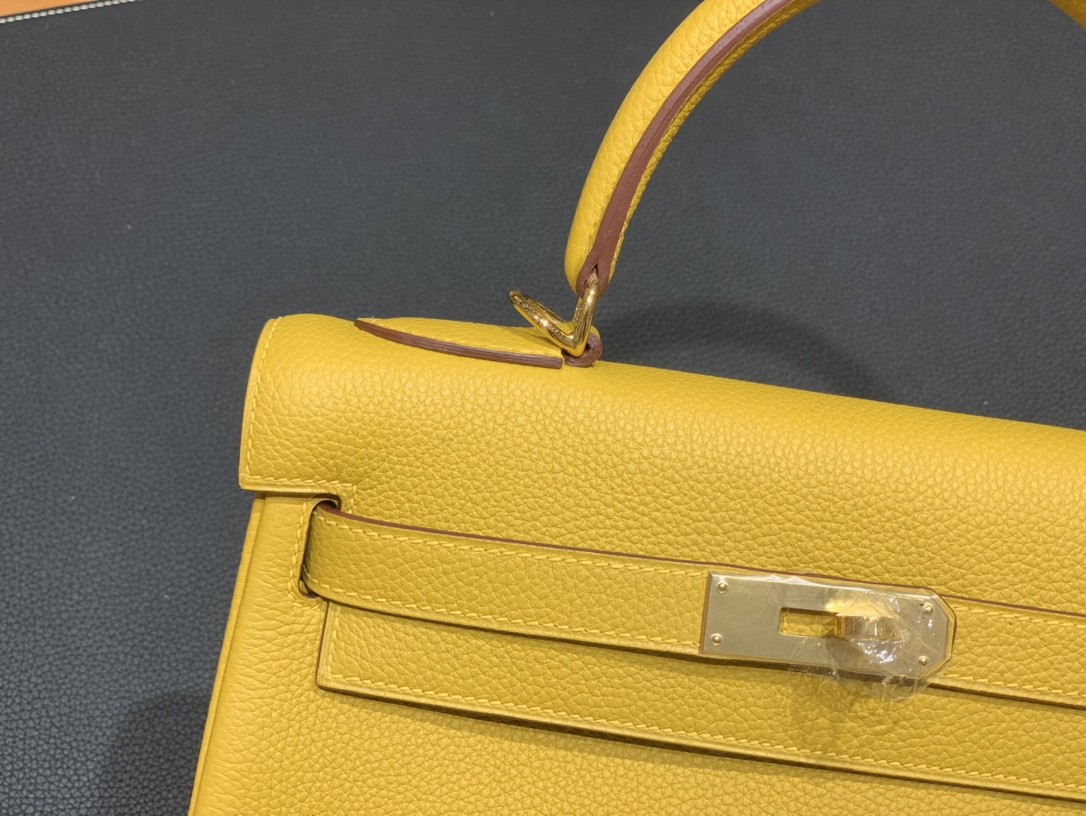 Hermès（爱马仕）Kelly 凯莉包 Togo 9D 琥珀黄 金扣 28cm