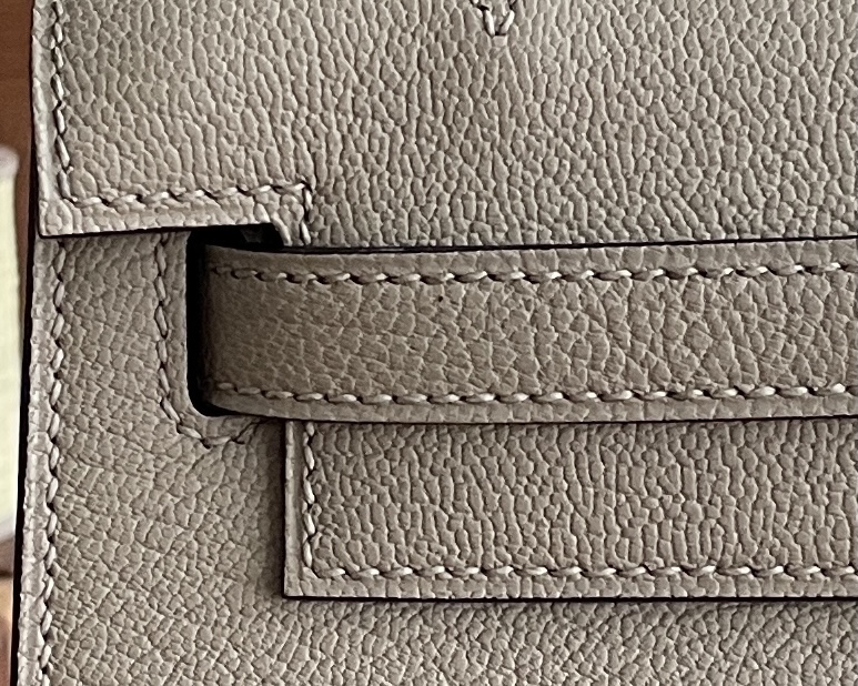 Hermès（爱马仕）mini kelly pochette 山羊皮 m8 沥青灰 银扣 22cm