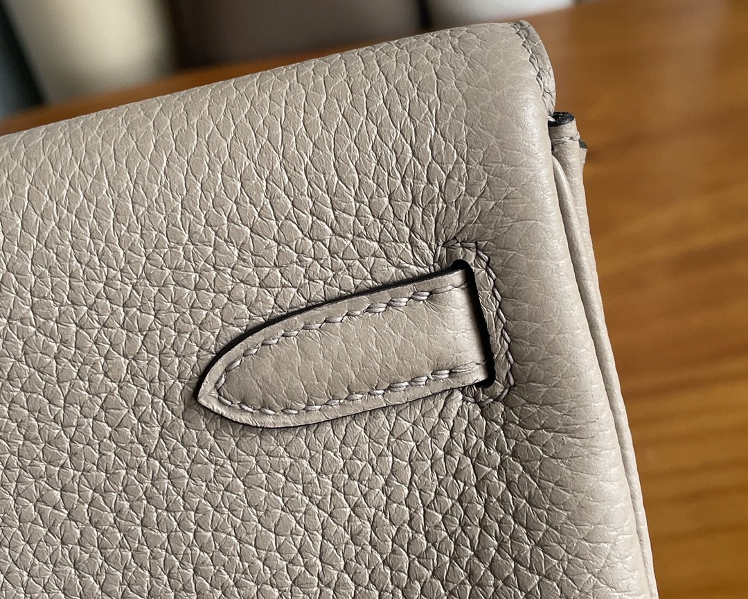 Hermès（爱马仕）kelly ado 双肩包 Tc皮 m8 沥青灰 金扣