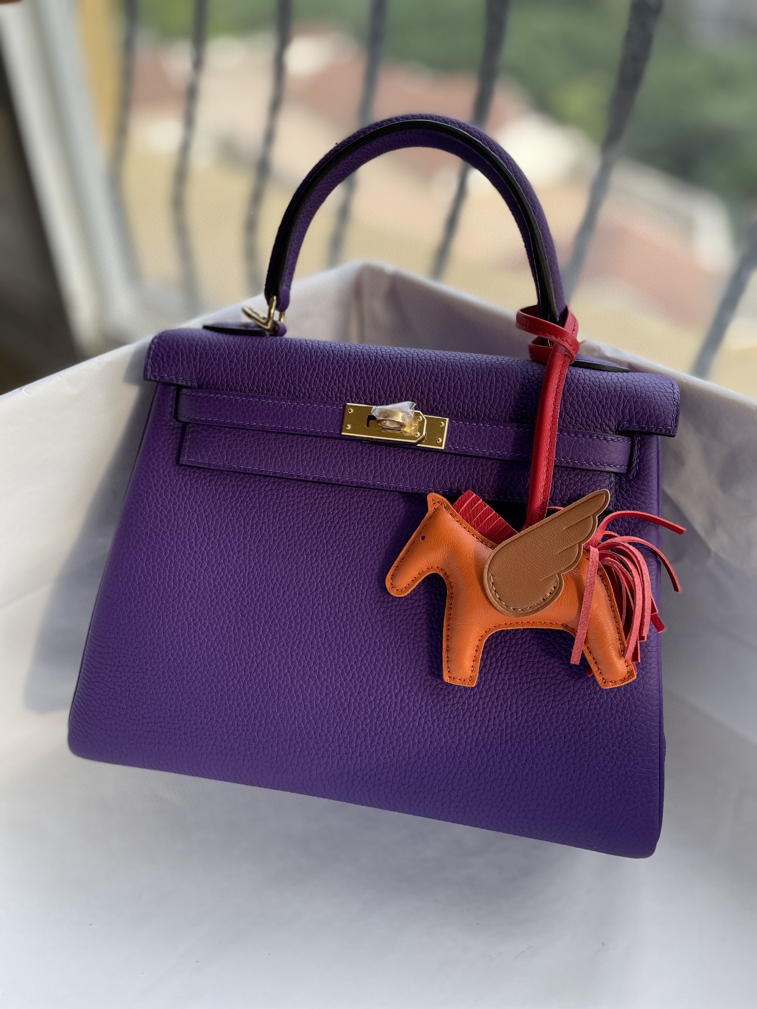 Hermès（爱马仕）Kelly 凯莉包 togo 9w 梦幻紫 金扣 25cm