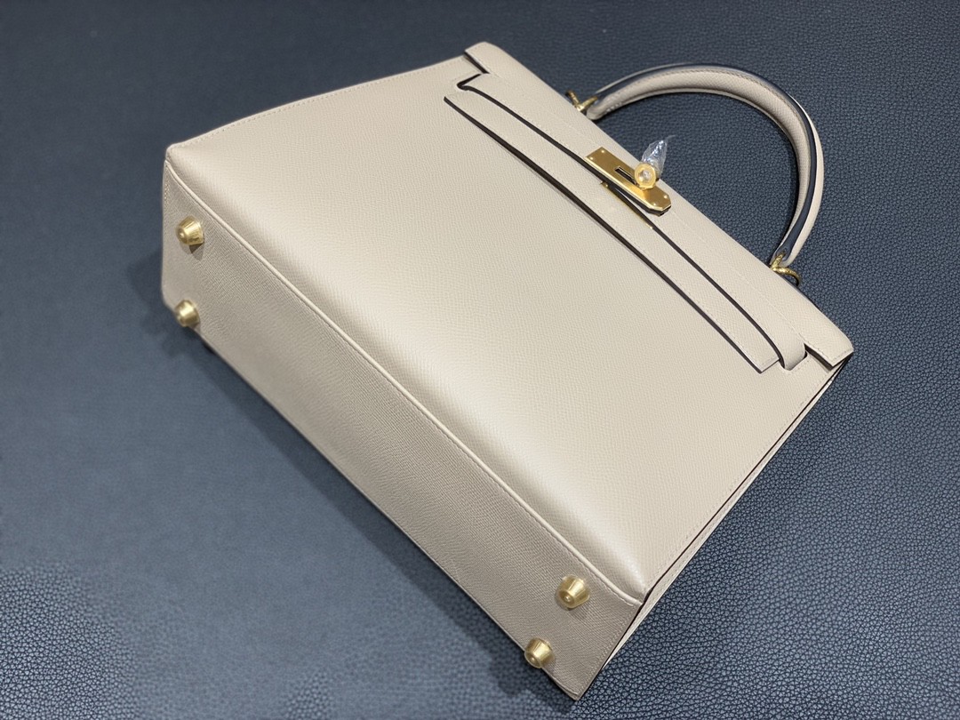 Hermès（爱马仕）Kelly 凯莉包 Epsom 斑鸠灰 金扣 28cm