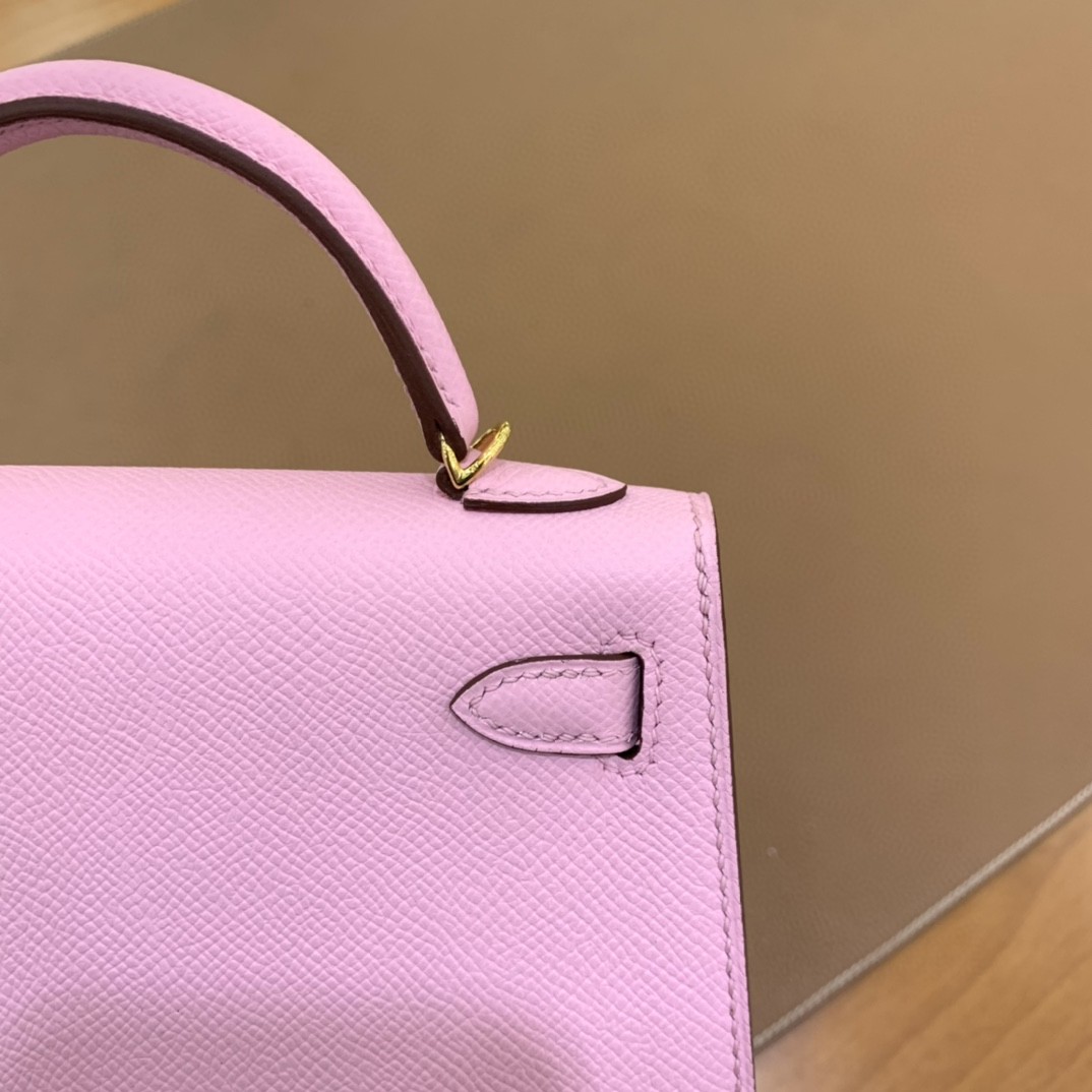 Hermès（爱马仕）mini Kelly 迷你凯莉 Epsom 锦葵紫 金扣 19cm