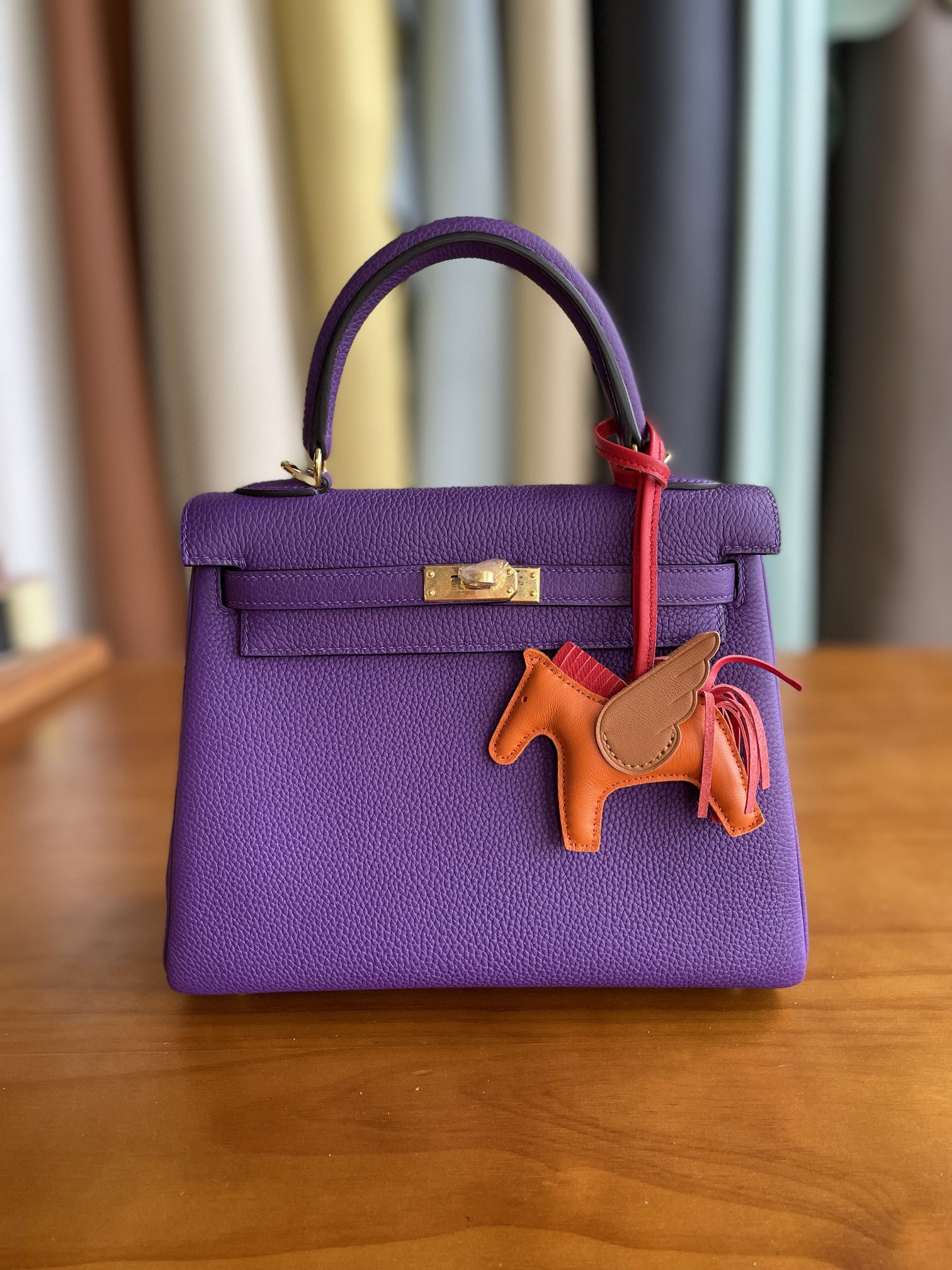 Hermès（爱马仕）Kelly 凯莉包 togo 9w 梦幻紫 金扣 25cm
