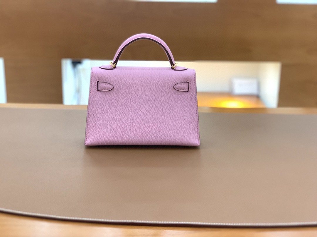 Hermès（爱马仕）mini Kelly 迷你凯莉 Epsom 锦葵紫 金扣 19cm