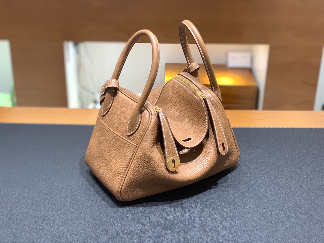 Hermès（爱马仕）Lindy 琳迪包 TC CK37 金棕色 金扣 26cm
