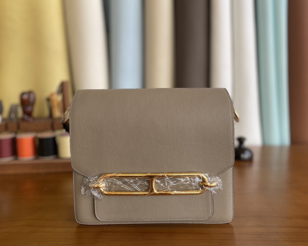 Hermès（爱马仕）Roulis 猪鼻子 evercolor m8 沥青灰 金扣 23cm