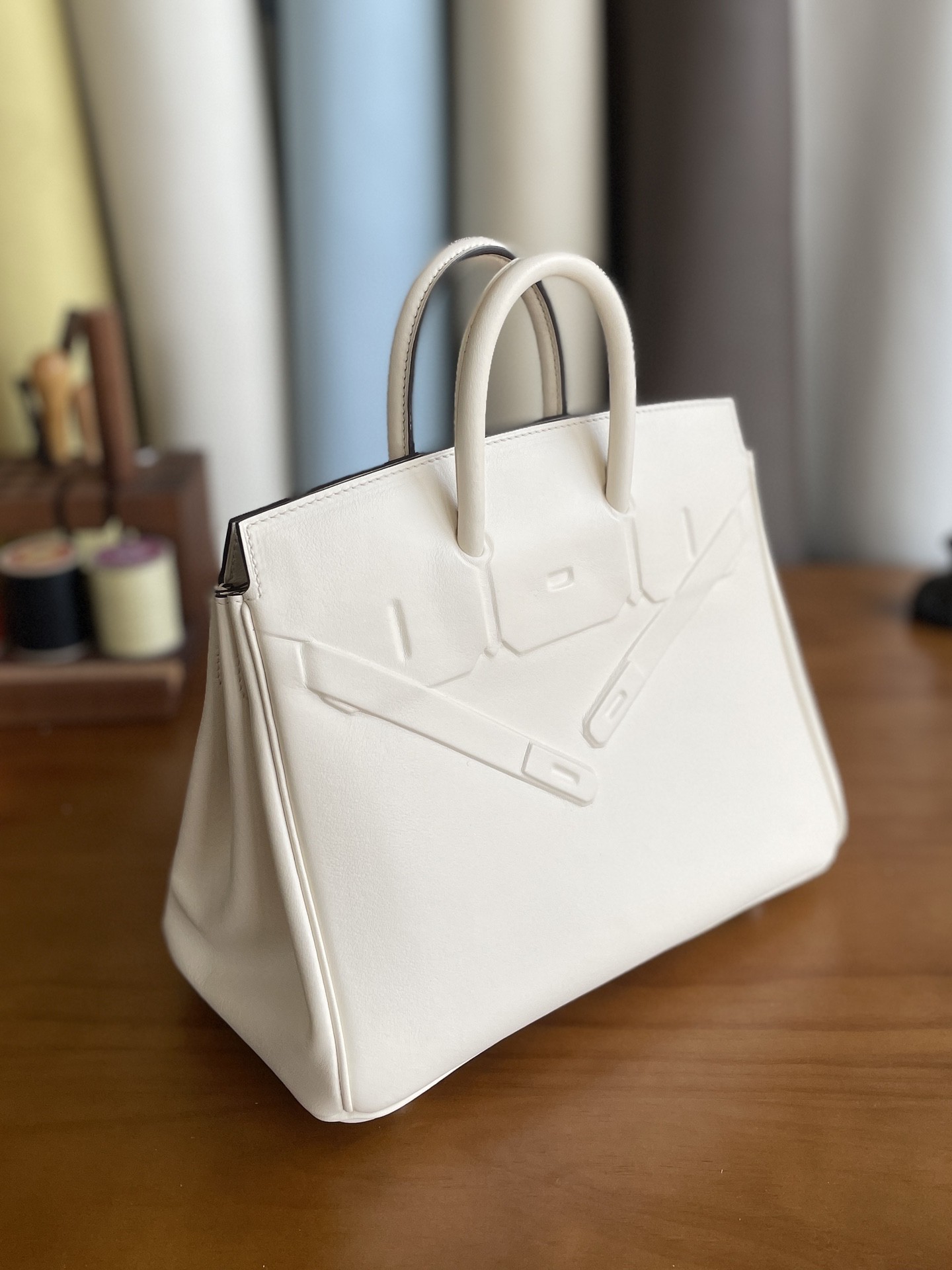 Hermès（爱马仕）Birkin shadow 幻影包 swift 奶昔白 25cm