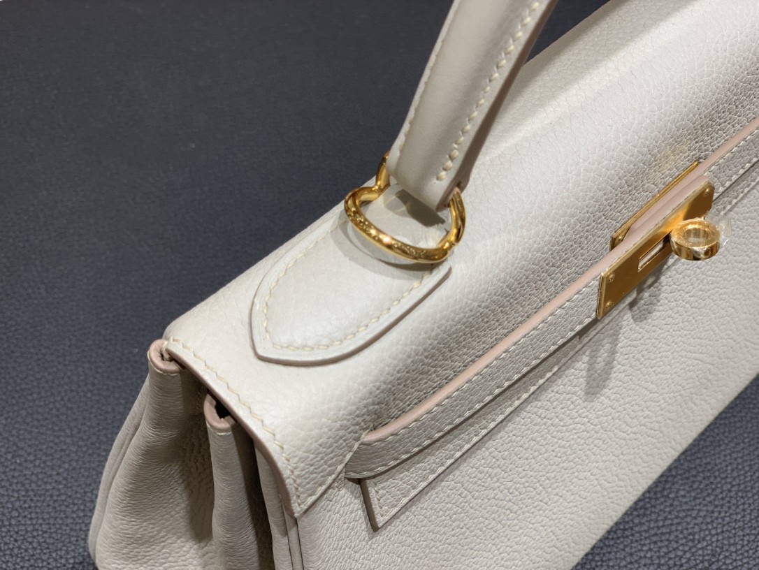 Hermès（爱马仕）Kelly 凯莉包 Togo 珍珠灰 金扣 28cm