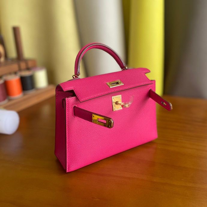 Hermès（爱马仕）mini kelly 迷你凯莉 Epsom 墨西哥粉 金扣 19cm