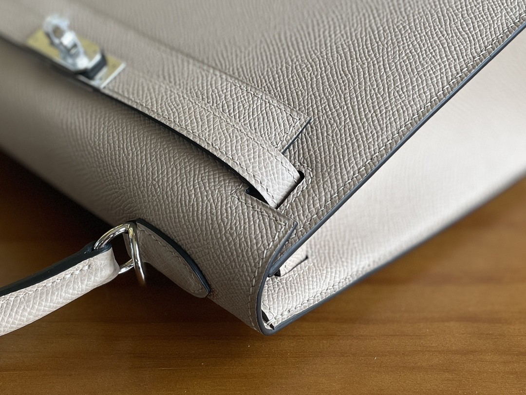 Hermès（爱马仕）Kelly 凯莉包 Epsom s2 风衣灰 银扣 25cm
