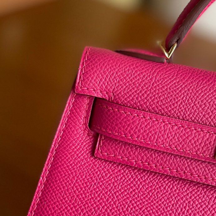 Hermès（爱马仕）mini kelly 迷你凯莉 Epsom 墨西哥粉 金扣 19cm