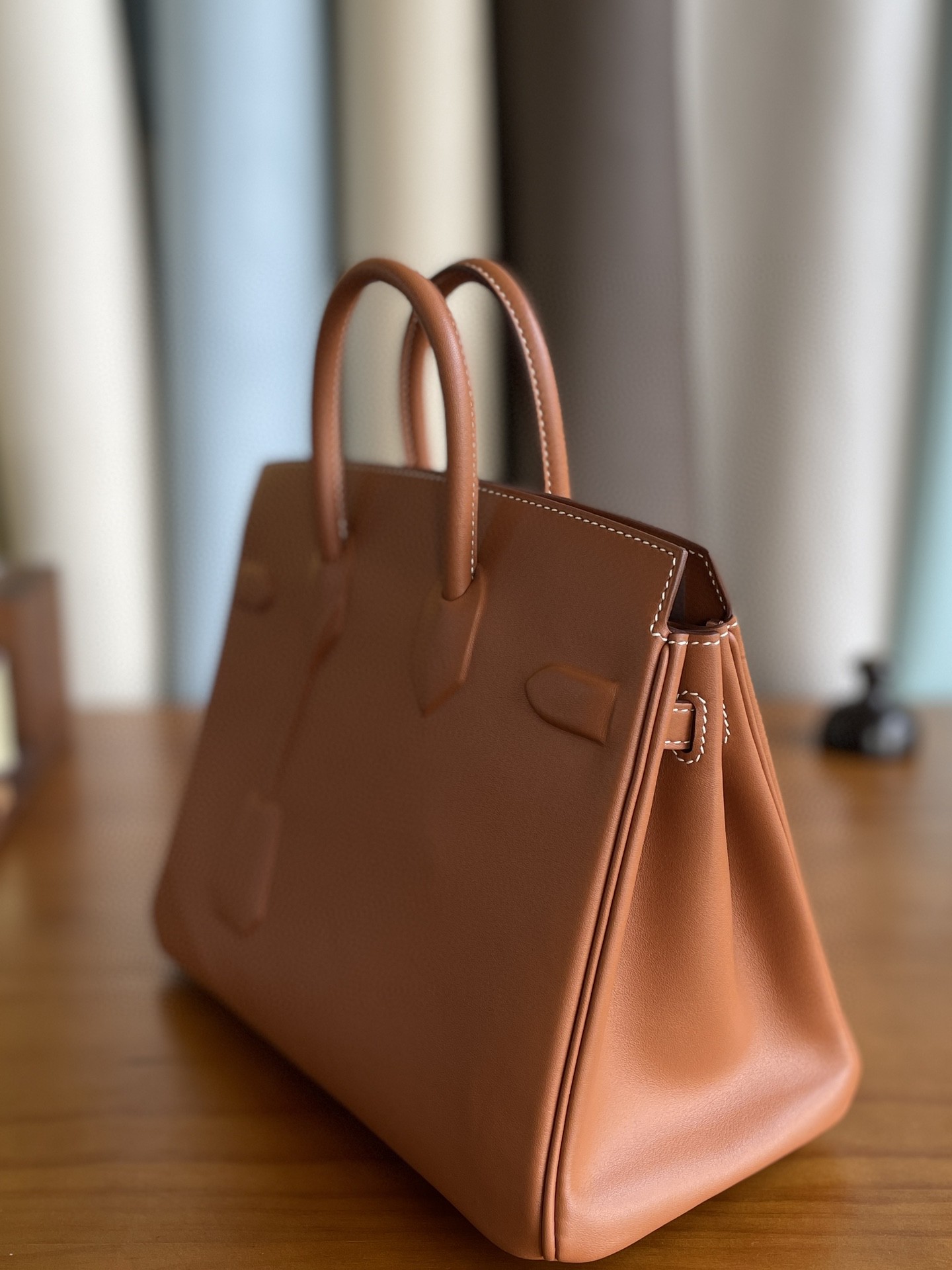 Hermès（爱马仕）Birkin shadow 幻影包 swift 金棕色 25cm