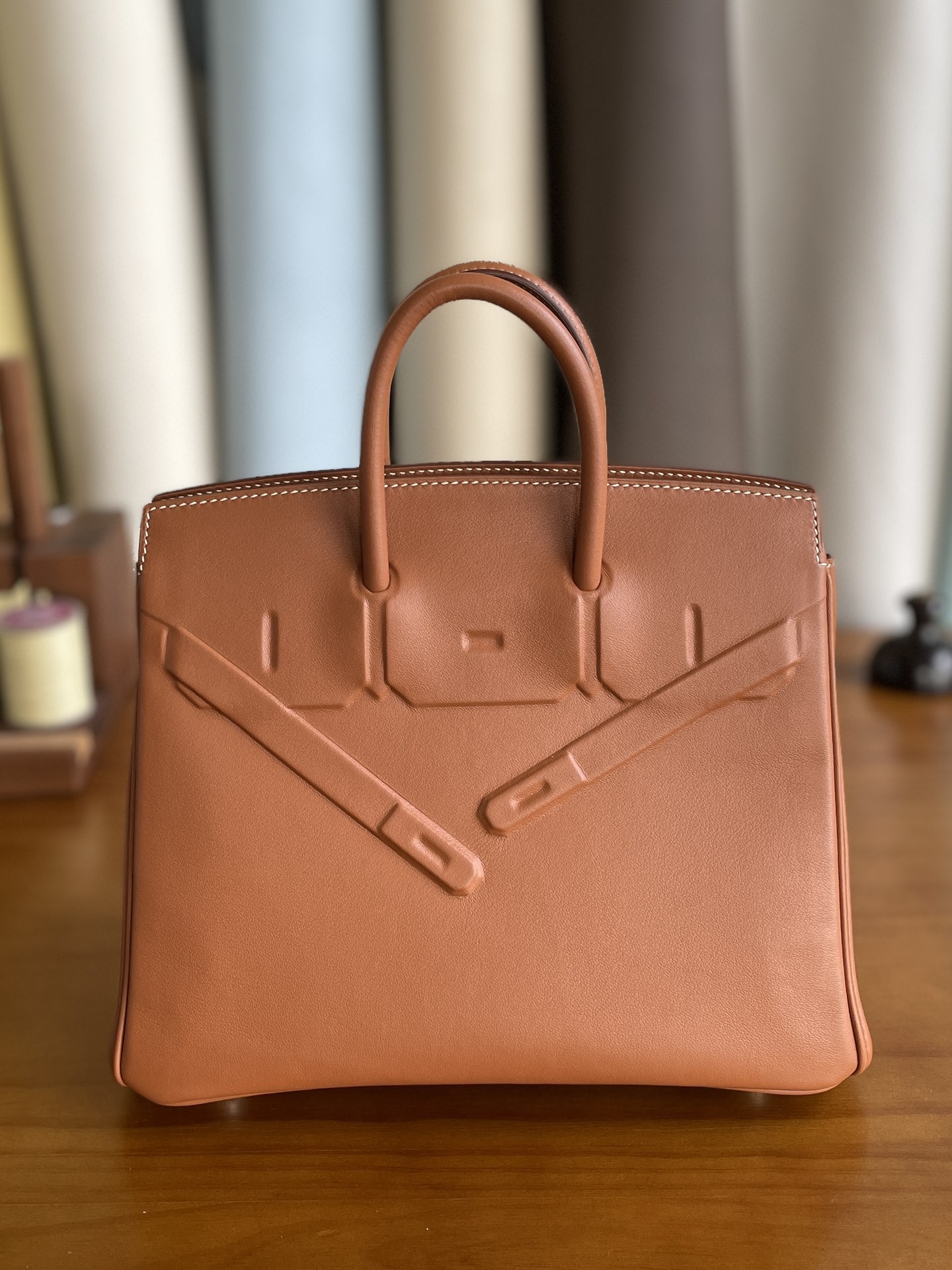 Hermès（爱马仕）Birkin shadow 幻影包 swift 金棕色 25cm