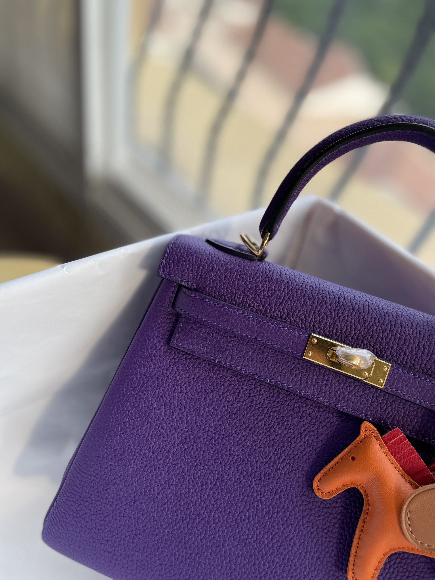 Hermès（爱马仕）Kelly 凯莉包 togo 9w 梦幻紫 金扣 25cm