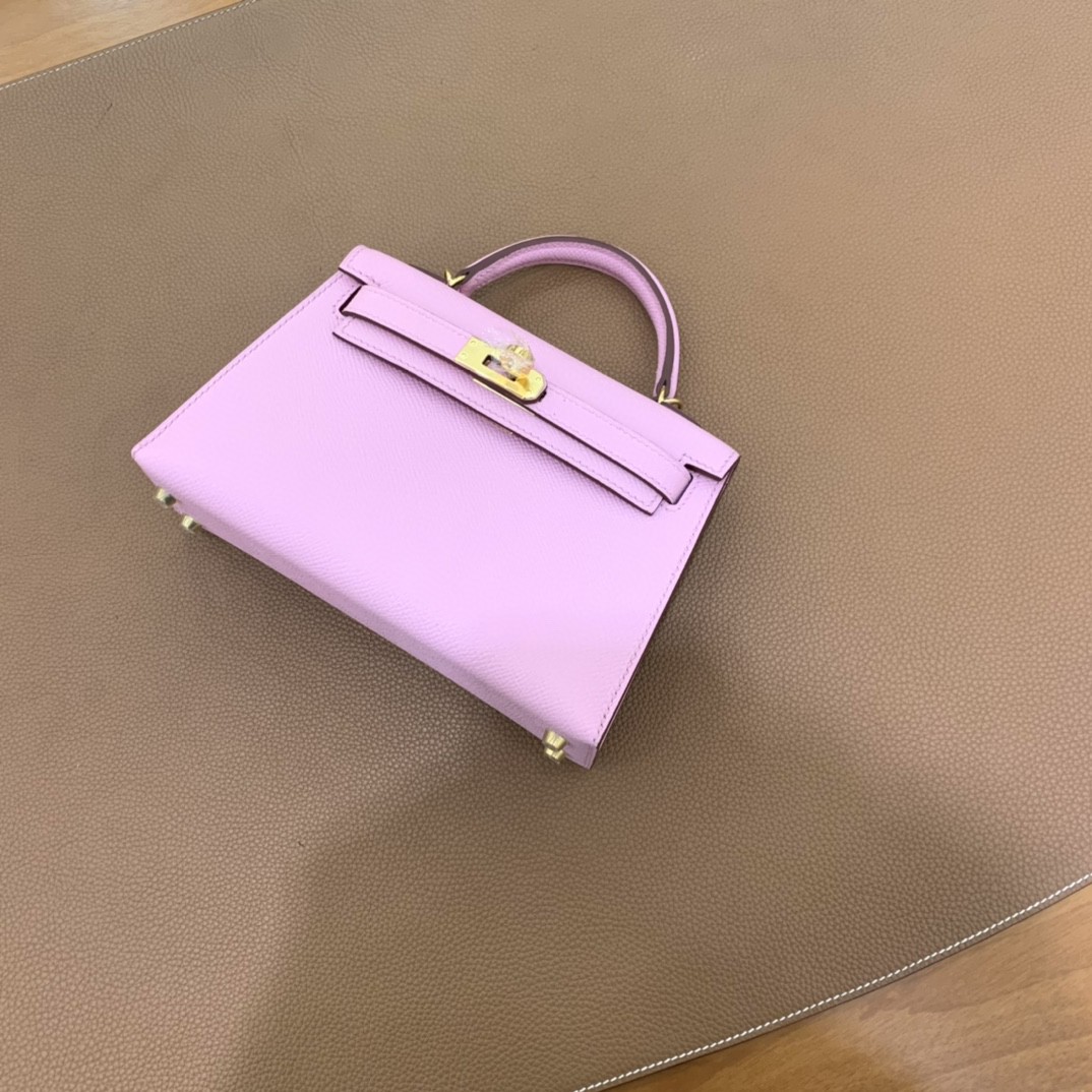 Hermès（爱马仕）mini Kelly 迷你凯莉 Epsom 锦葵紫 金扣 19cm