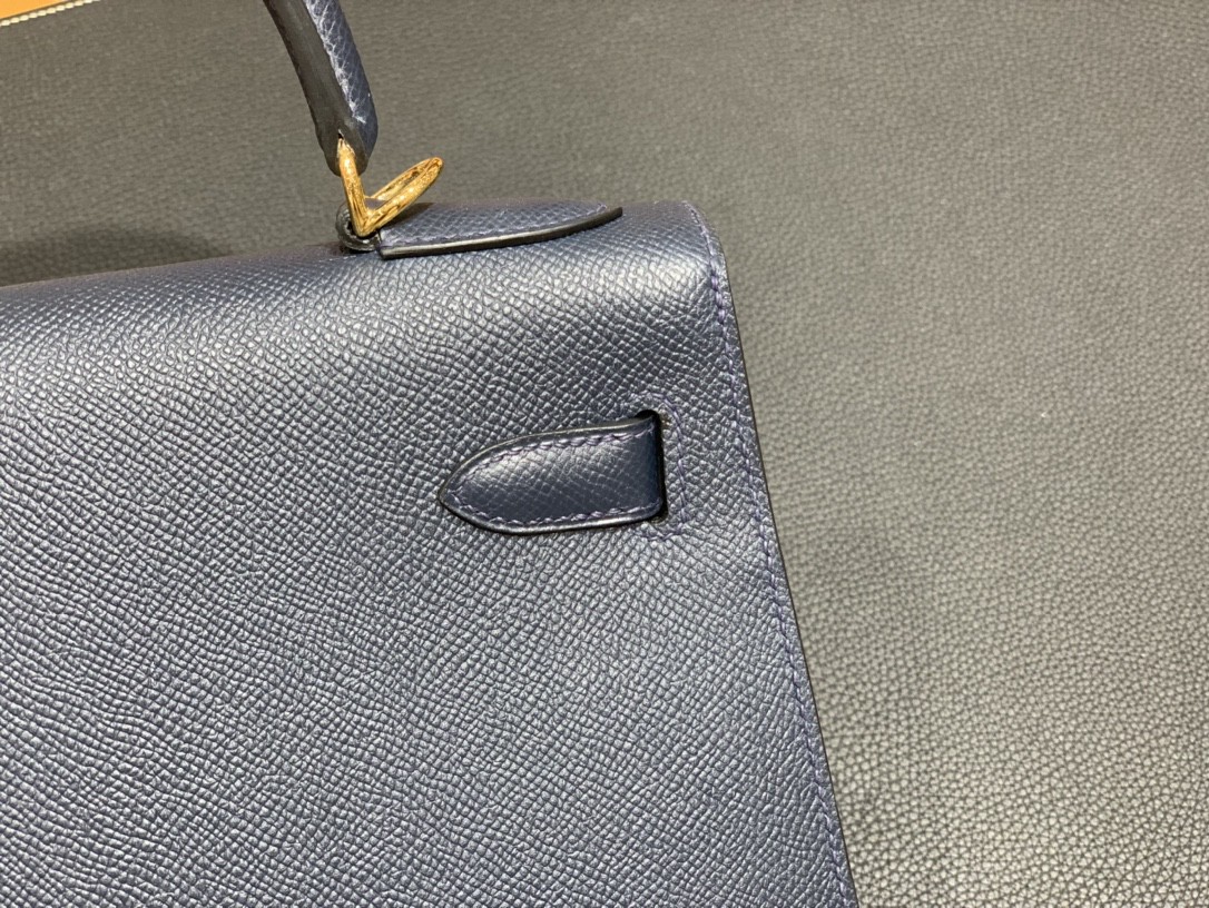 Hermès（爱马仕）Kelly 凯莉包 Epsom 2Z 午夜蓝 金扣 28cm