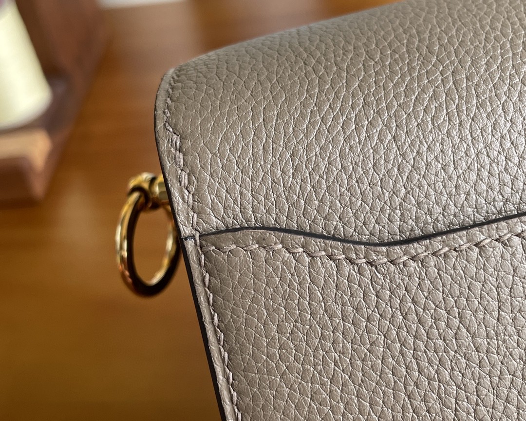 Hermès（爱马仕）Roulis 猪鼻子 evercolor 8f 锡器灰 金扣 18cm
