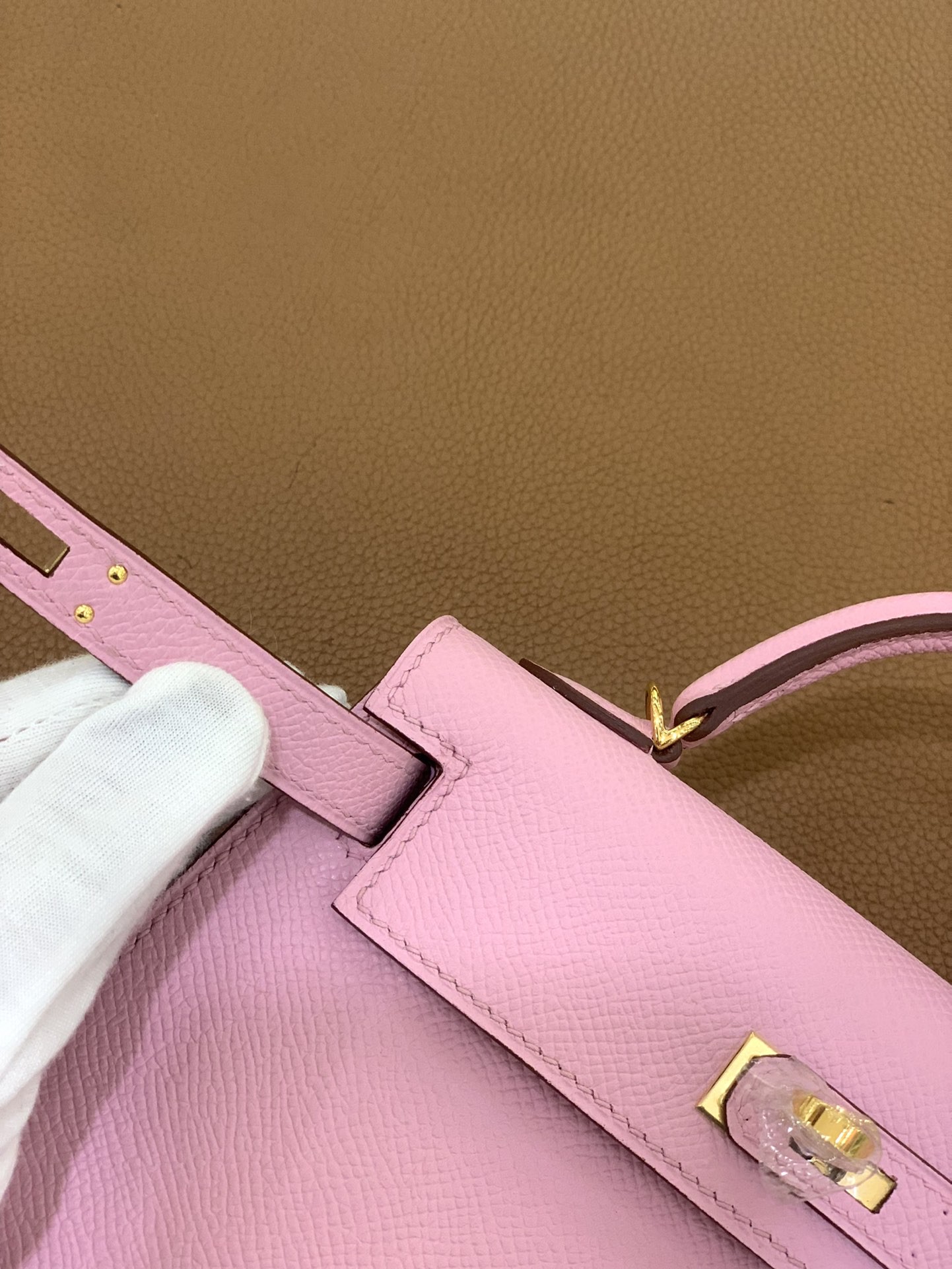 Hermès（爱马仕）mini Kelly 迷你凯莉 Epsom 锦葵紫 金扣 19cm