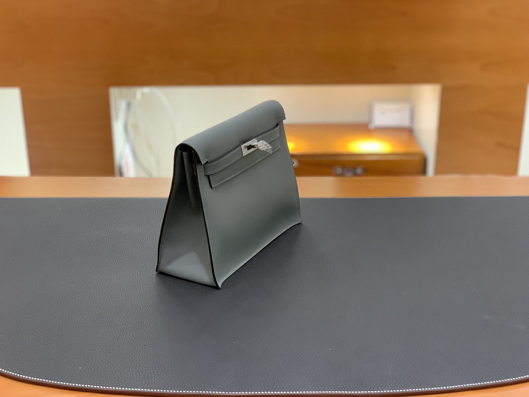 Hermès（爱马仕）Kelly Danse 跳舞包 Ever color CC63 杏仁绿 银扣 22cm