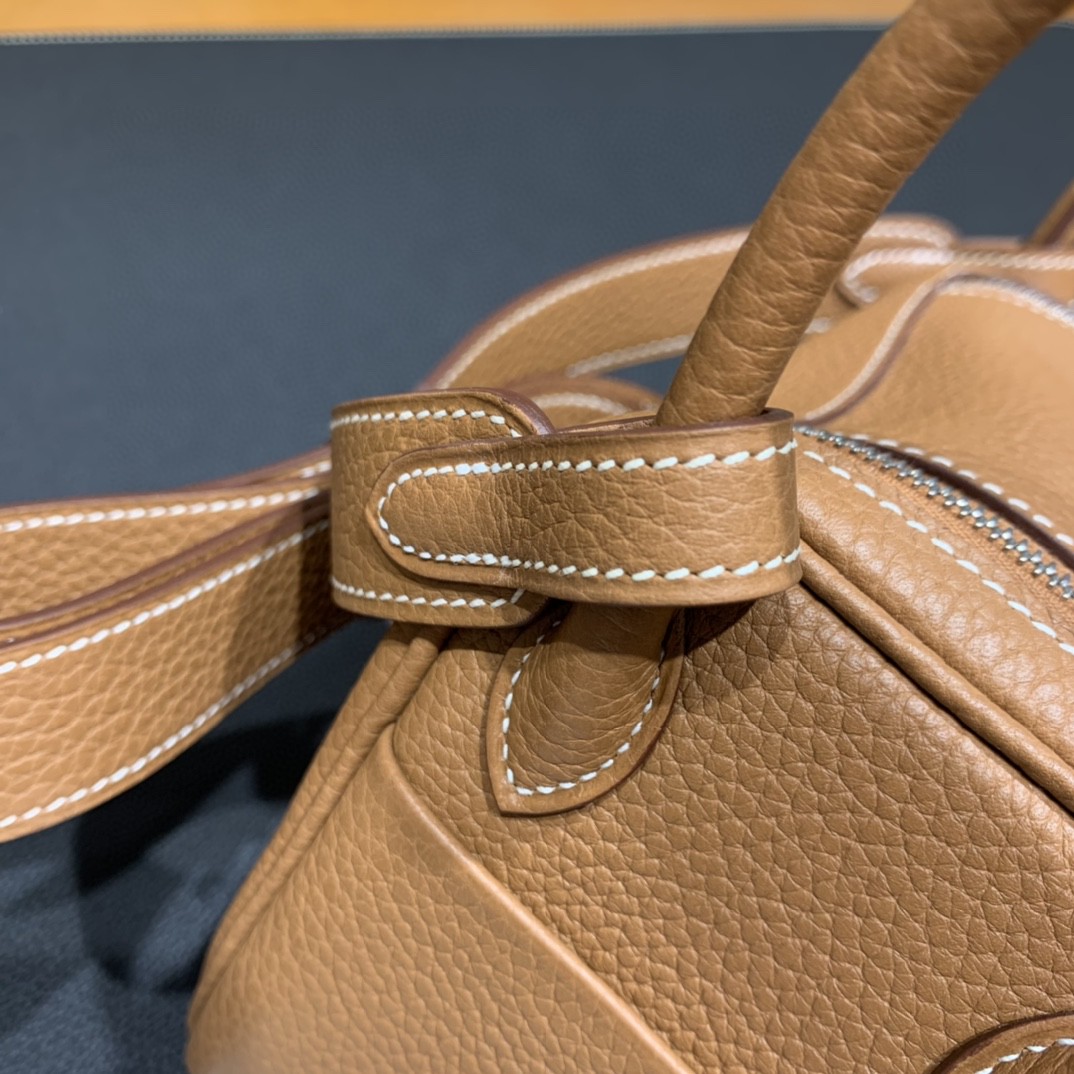 Hermès（爱马仕）Mini Lindy 迷你琳迪包 TC 金棕色 银扣 20cm