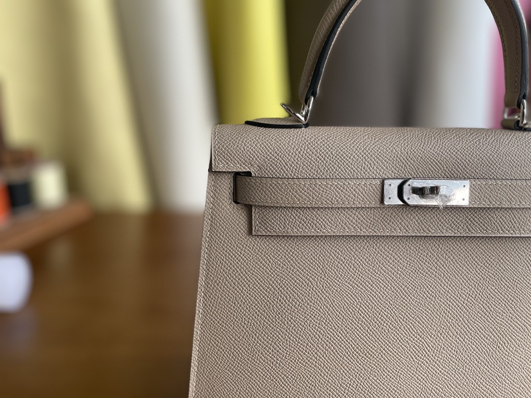 Hermès（爱马仕）Kelly 凯莉包 Epsom s2 风衣灰 银扣 25cm