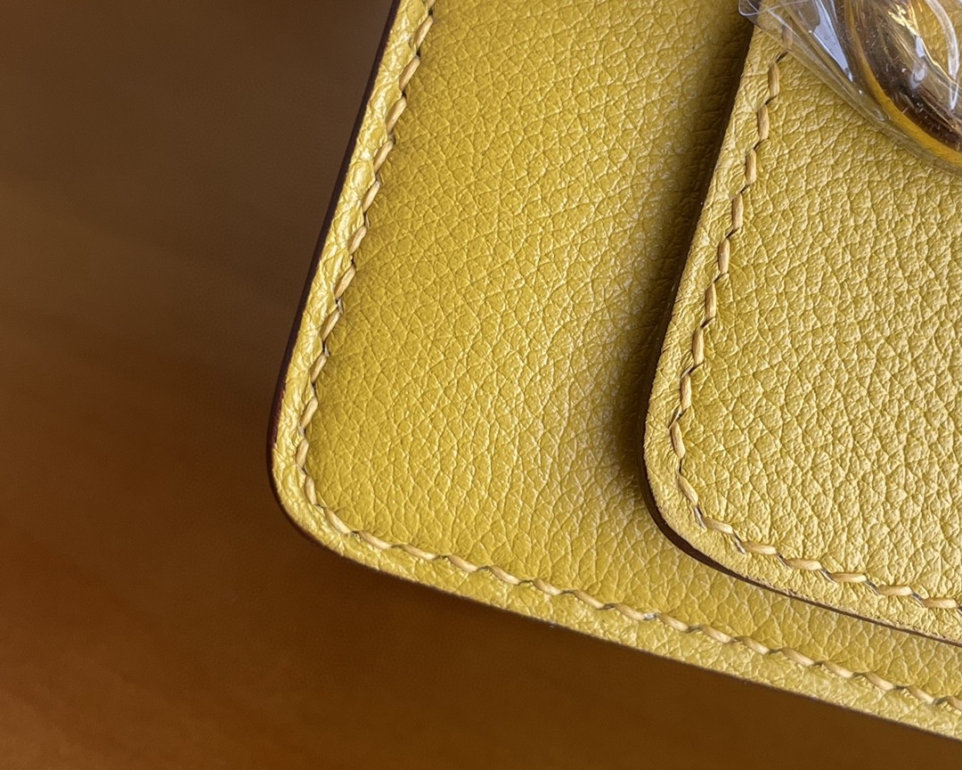 Hermès（爱马仕）Roulis 猪鼻子 evercolor 9D 琥珀黄 金扣 18cm