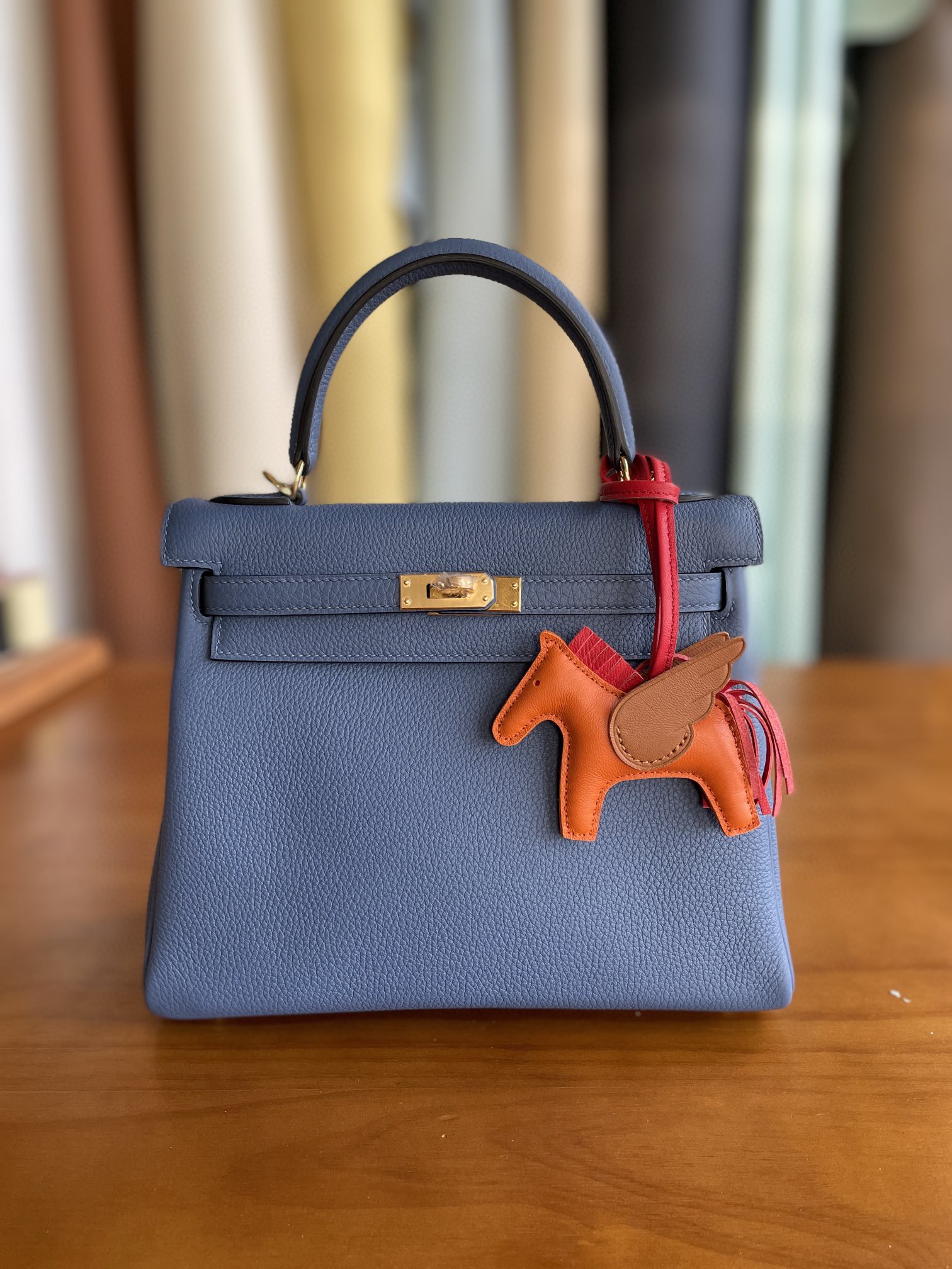 Hermès（爱马仕）Kelly 凯莉包 togo R2 玛瑙蓝 金扣 25cm