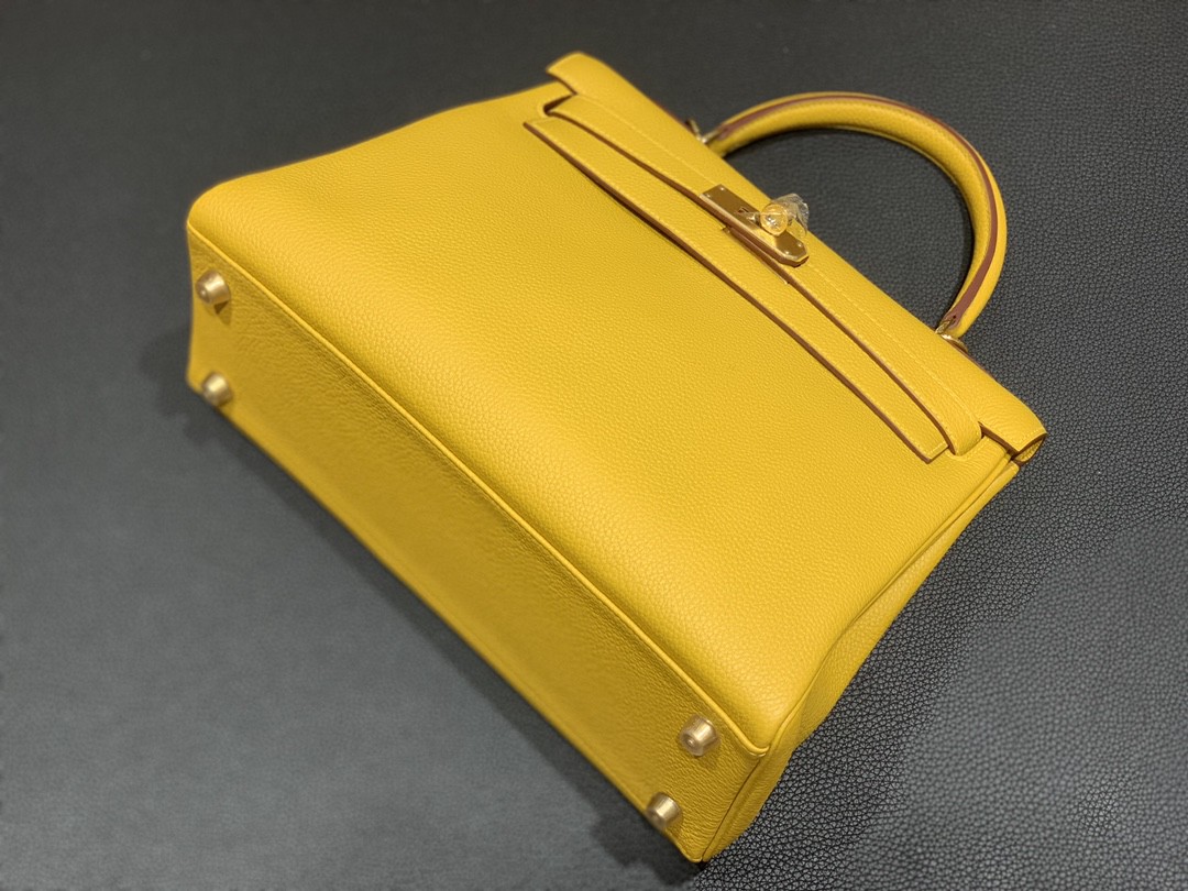 Hermès（爱马仕）Kelly 凯莉包 Togo 9D 琥珀黄 金扣 28cm