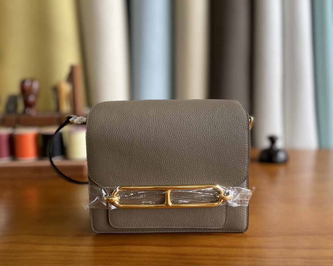 Hermès（爱马仕）Roulis 猪鼻子 evercolor 8f 锡器灰 金扣 18cm