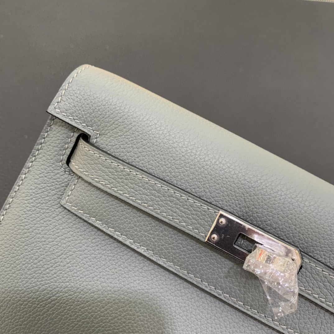 Hermès（爱马仕）Kelly Danse 跳舞包 Ever color CC63 杏仁绿 银扣 22cm