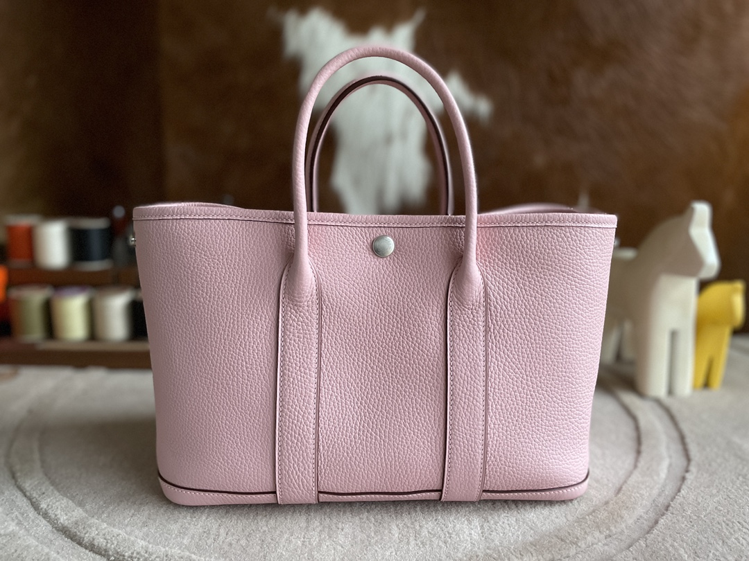 Hermès（爱马仕）Garden Party 花园包 TC 3Q 新樱花粉 银扣 30cm
