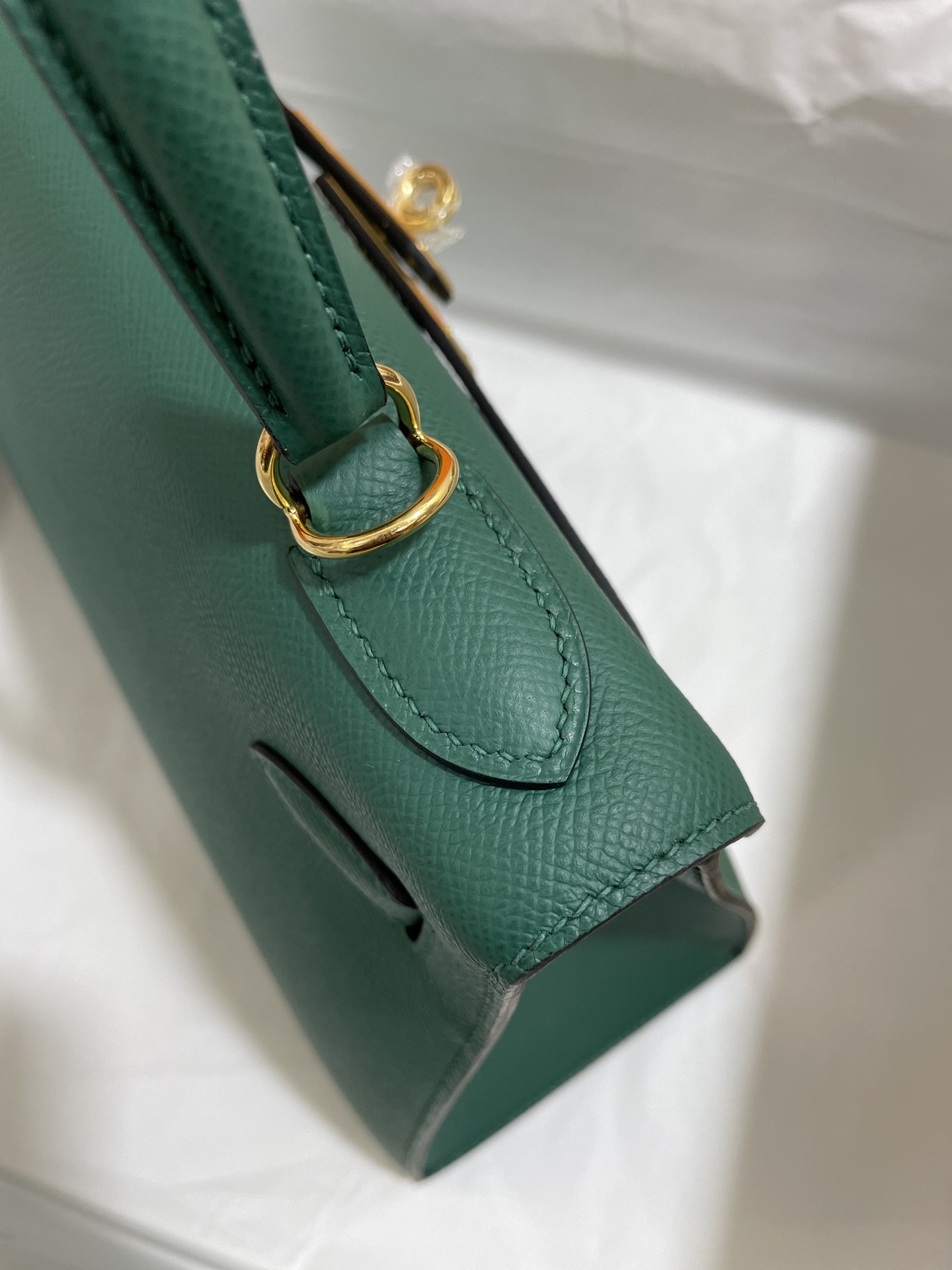 Hermès（爱马仕）Kelly 凯莉包 Epsom 孔雀绿 金扣 28cm